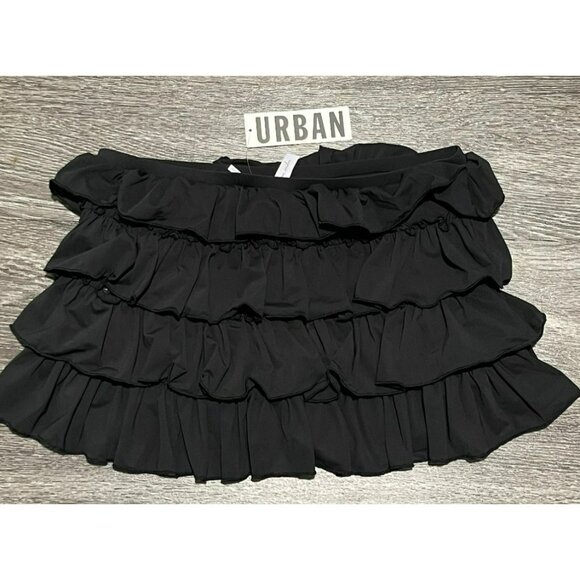 Urban Outfitters Black Ruffled Micro Mini Skirt Skort NWT - Picture 4 of 6